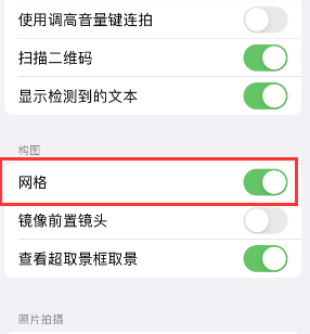 凤县苹果手机维修网点分享iPhone如何开启九宫格构图功能